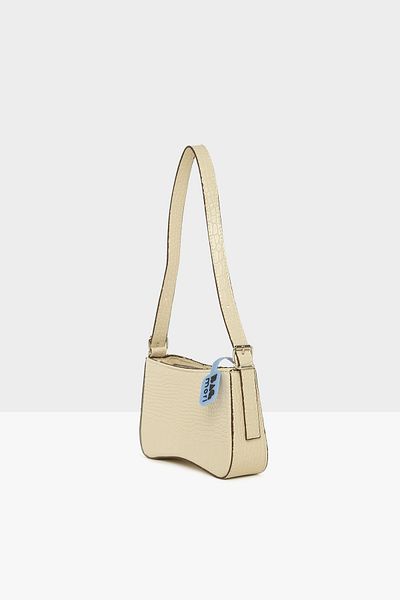Bagmori Cream Women's Mold Hand Holding Crocodile Baguette M000006844
