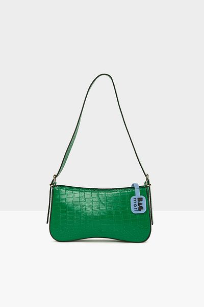 Bagmori Green Women's Mold Hand Holding Crocodile Baguette M000006844