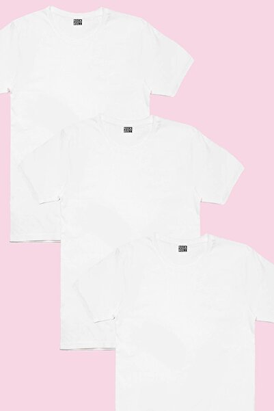 ROCK GURU Obična bela majica za devojčice, ekološki paket od 3 komada