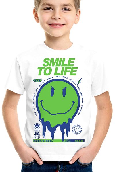 ROCKANDROLL Smile at Life Pachet de 2 tricouri Bandana Panda pentru băiat