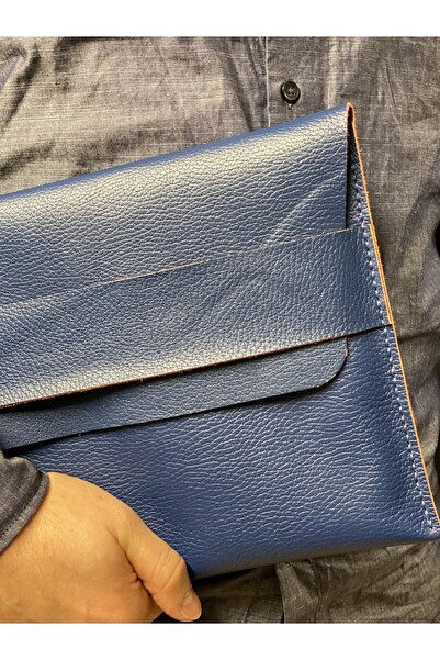 MAT Deri حافظة جلدية أصلية زرقاء متوافقة مع ماك بوك 13 بوصة M1 M2 برو و الهواء