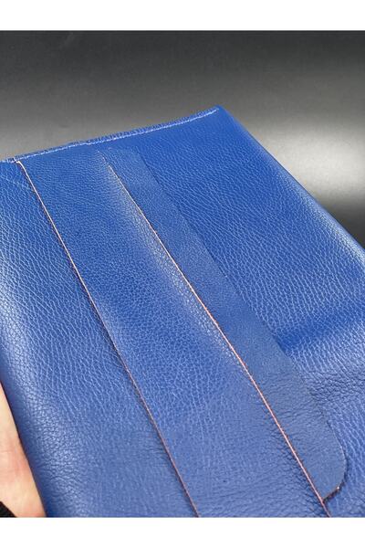 MAT Deri Macbook 13 Inch M1 M2 Pro And Air Compatible Blue Genuine Leather Case