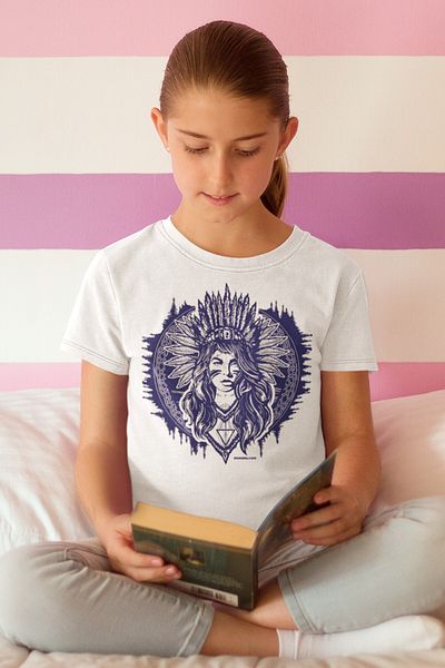 ROCKANDROLL Tricou pentru fete alb, luna și soare negru, pachet ecologic de 2 piese
