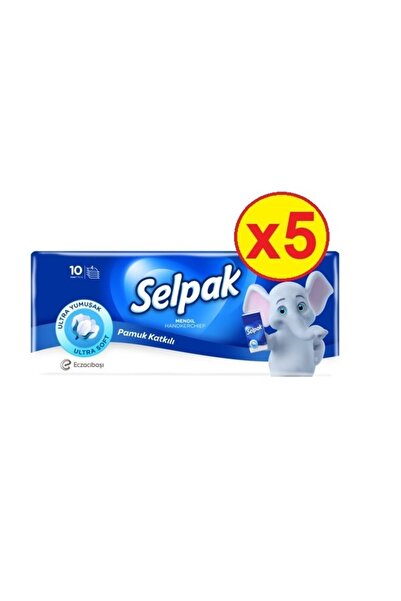 Selpak Klasik Mendil 10'lu X 5 Paket. Yeni Pamuk Katkılı