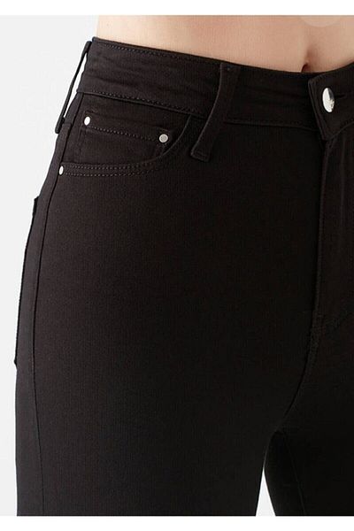 MODALİN Women's Black Skinny Jean High Waist Non-Fading Pants