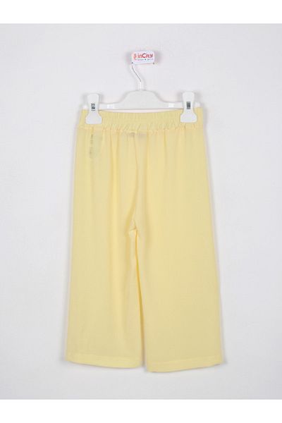 incity Girl's Yellow Wide Leg Trousers