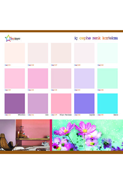 DecoBoya Deco Silikonlu Lüx Silinebilir Mat İc Cephe Duvar Boyası 3 Kg Tüm Renkler