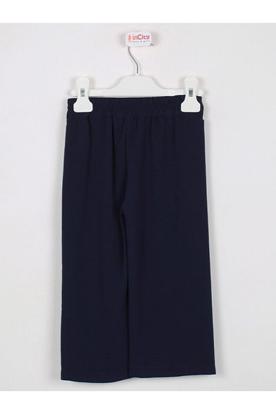 incity Girl's Navy Blue Wide Leg Trousers