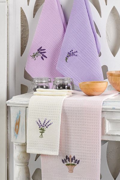Valezium Set prosoape bucatarie 6 piese Lavanda 45x60