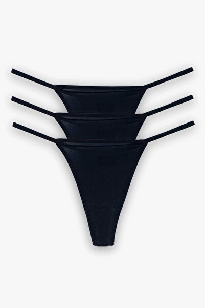 Lorelm 3 Adet String Tanga Külot Soft Lastik Yumuşak Penye