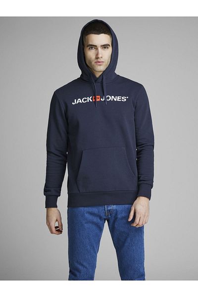 Jack & Jones 12137054 Мъжка качулка с качулка Jjecorp - старо лого, тъмносиньо сако, марка Noos
