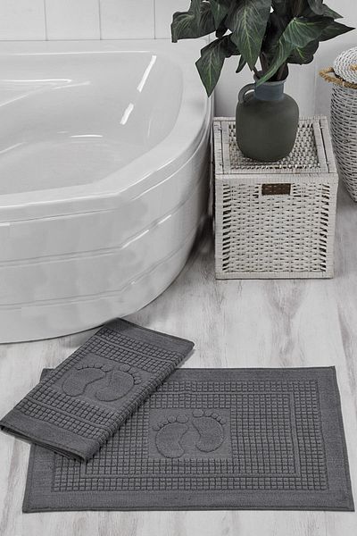 Rebeka Water Absorbent, 2 Pieces of 260g Foot Towels - Mat, 100% Cotton