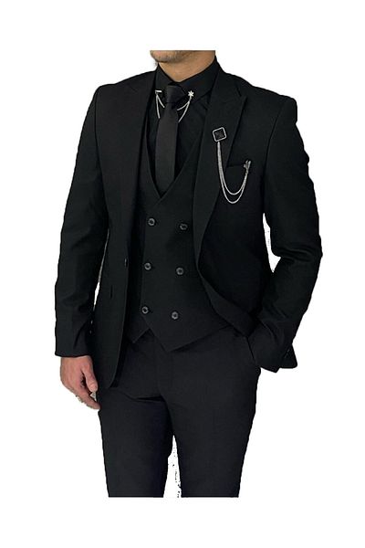 Biçeq Collection Slim Fit Slim Fit Vest Suit (Collar Ornament and Tie Gift)