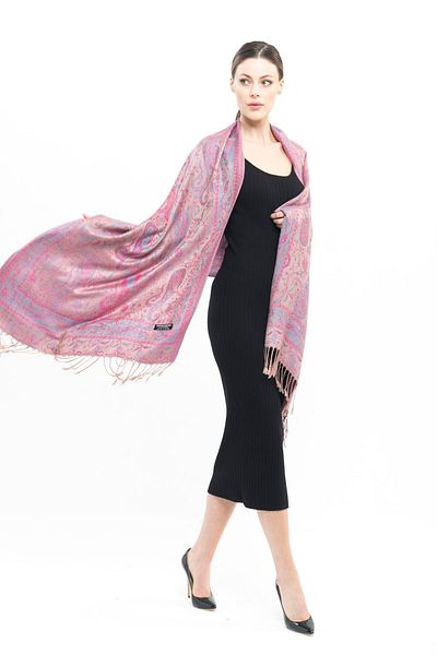 K&B PASHMINA شال - نحاس - خالي من البوليستر