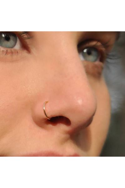 Gold Plated Bendable Nose Ring Hoop 18G | BodyDazz.com