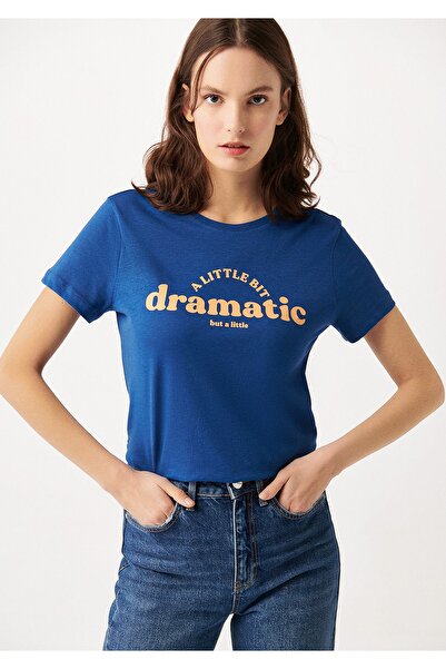 Mavi تي شيرت مطبوع درامي بقصة ضيقة / مقاس نحيف8810567-70762