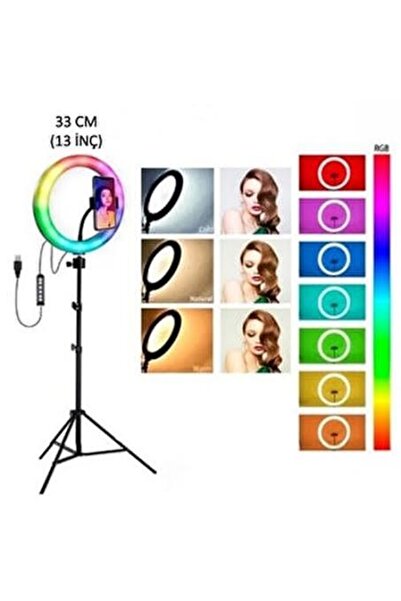 Protonust Rgb Halka Işık Led Youtuber Makyaj Ring Light 33cm 13''inch Led Vid...