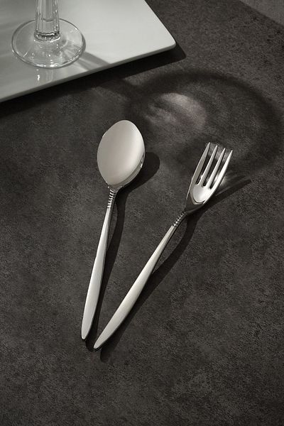 Hisar Mamba 12 Piece Steel Dessert Spoon Fork Set