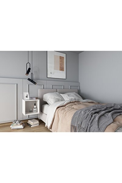 Nettrends Tek Rafli Duvar Komodini Beyaz 35 Cm Kmd-1022