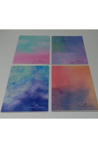 Faber Castell Copertă din carton A5 verticală, acuarelă, 4 bucăți, caiet fără linii