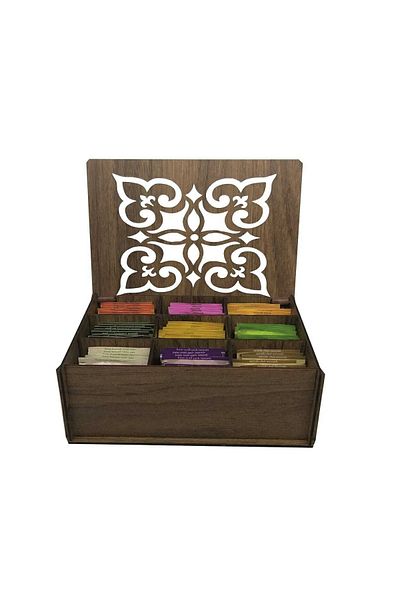 VoleeCraft علبة شاي، تيابوكس، 9 أقسام، 45 قطعة شاي أعشاب وفواكه مختلطة بنمط جيديز