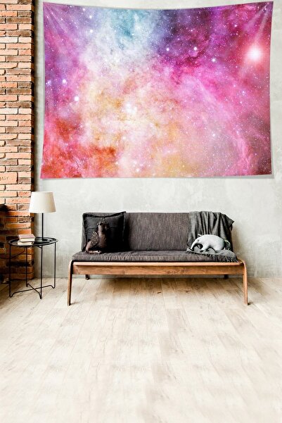 on the clouds Space Themed Dust Cloudy Stain Resistant Velvet Textured Fabric Wall Cloth Wall Carpet Tapestry