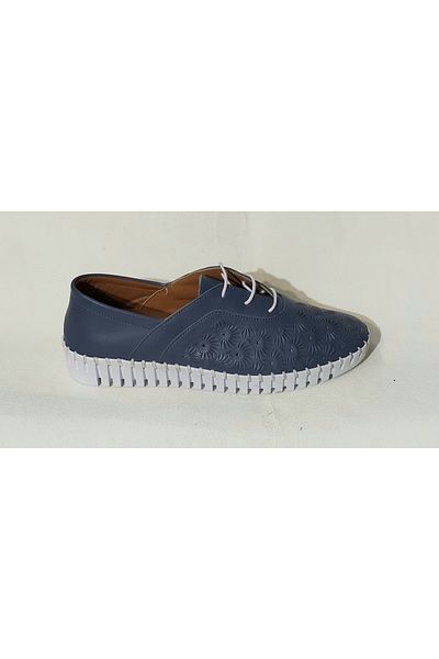 BRGL Inside-Outside din piele naturală cu talpă de masaj ortopedică Pantofi albaștri perforați pentru femei