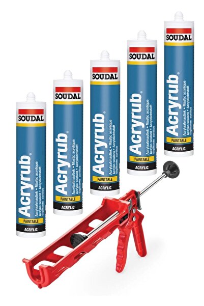 Soudal Silikonize Mastik Siyah 500 Gr 5ad.+silikon Tabanca Set