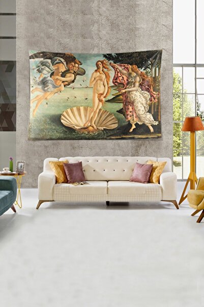 on the clouds Antique Greek Mythological Painting Stain Resistant Velvet Textured Fabric Wall Cloth Wall Carpet Tapestry