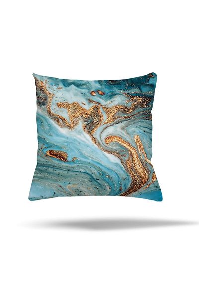 on the clouds Geometric Marble Patterned African Hidden Zippered Pillow Case