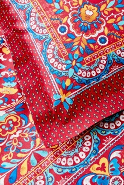 Karaca Home Mihver Pano Red 100% Cotton Double Duvet Cover Set