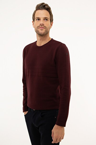 Pierre Cardin Erkek Bordo Slim Fit Triko Kazak G021GL0TK.000.877897