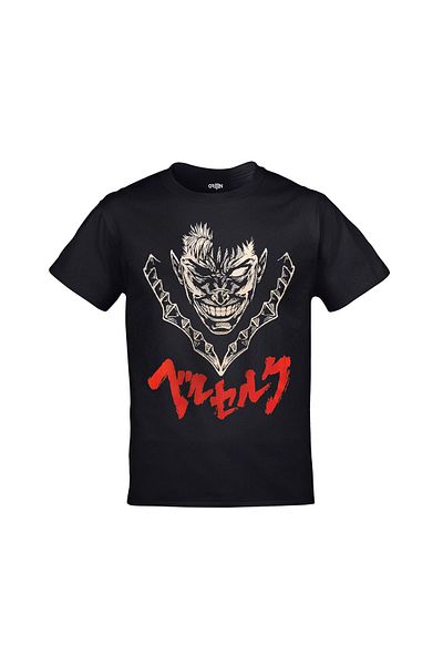Orijin Tekstil Berserk Manga Anime Printed Unisex Black Tshirt