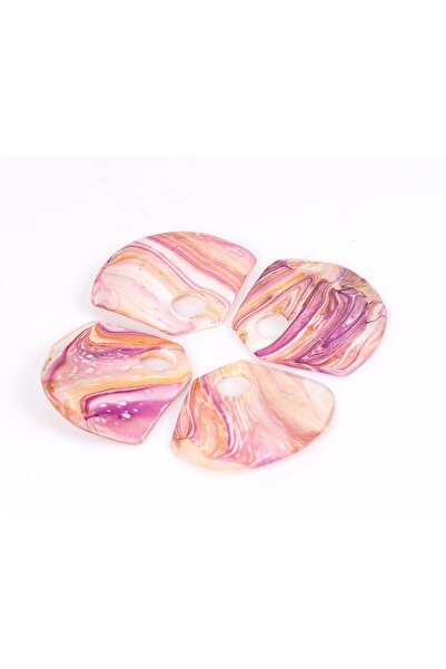 yfhobi 1 Adet- 46 Mm Doğal Sedef Taş Takı Aparatı, Mor Desenli Renk, Doğal Ta...