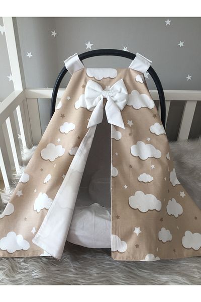 Jaju Baby Brown Cloud Patterned Stroller Cover and Inner Sheet
