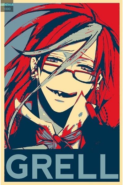 animeandyourworld Grell Notebook 1 Piece Special Design A4 Size 21*29 Cm Wired Striped Large Size Notebook
