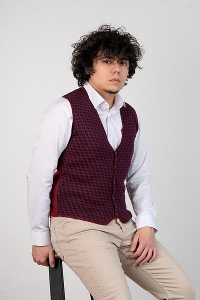 AKÇAYLAR Slimfit Patterned Men's Knitwear Vest