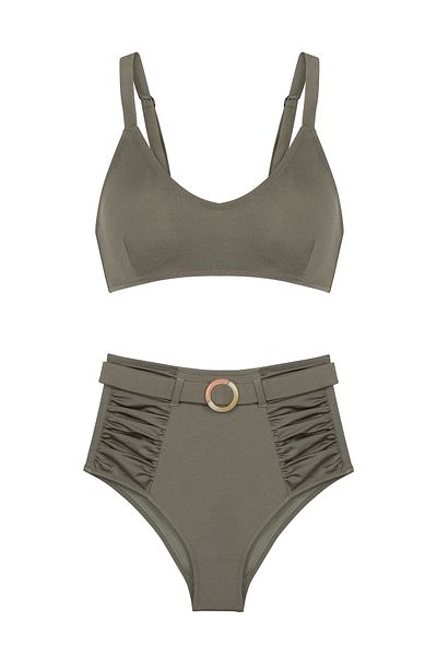 AQUELLA V Cut Light Khaki Bikini Set
