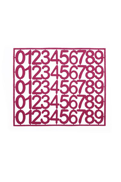 E Elmas Felt Number - Number 3cm - Red