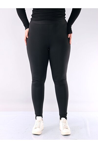 SİZ Kadın Siyah Büyük Beden Toparlayıcı Çelik Örme Tayt
