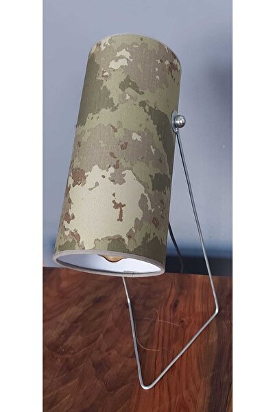 kho military design مصباح طاولة بأرجل معدنية من القماش المموه مقاس 26 × 12