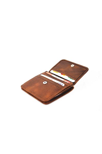 Eminsa Men's Tan Crazy Leather Small Wallet