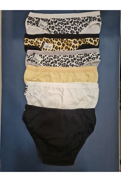 Tutku Tkd740 / Chiloți bikini cu spate plat cu leopard (6 bucăți) | Standard