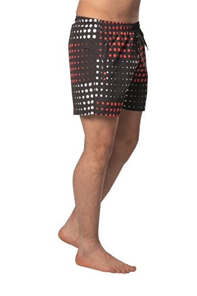 Crozwise Round Patterned - Men's Anthracite Sea Shorts - 3148-06