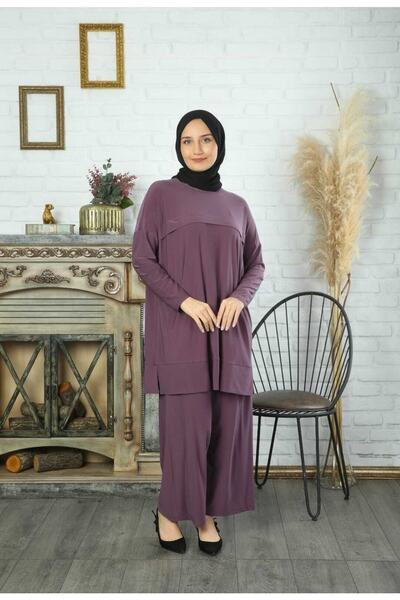 MODAMÜNASİP Υπέροχο αμμώδες παντελόνι με λεπτομερή διπλή φόρμα