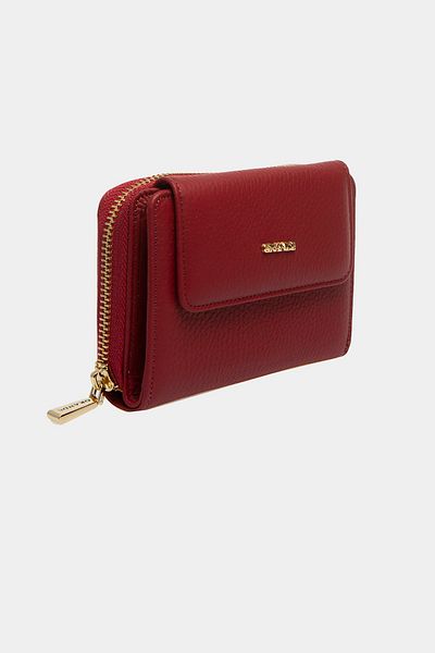Grande 3802 Genuine Genuine Leather Small Women's Wallet Flother Claret Red