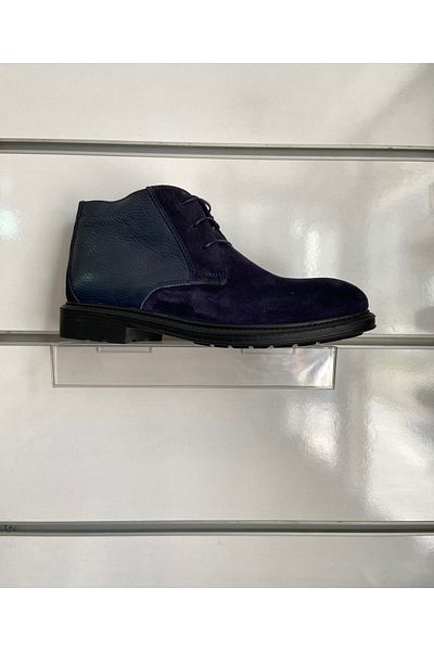 PUNTO 600402   Ανδρικές μπότες από γνήσιο δέρμα Navy Blue Suede