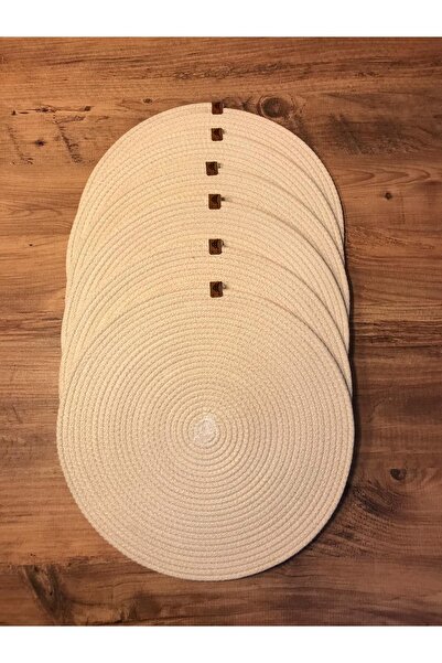 AYŞE SERHOŞOĞLU HOME DESİGN 6 Pieces Placemat, Charger Set, Plate Mat, Silicone-Free, Machine Stitched