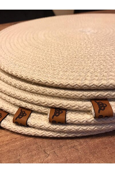 AYŞE SERHOŞOĞLU HOME DESİGN 6 Pieces Placemat, Charger Set, Plate Mat, Silicone-Free, Machine Stitched