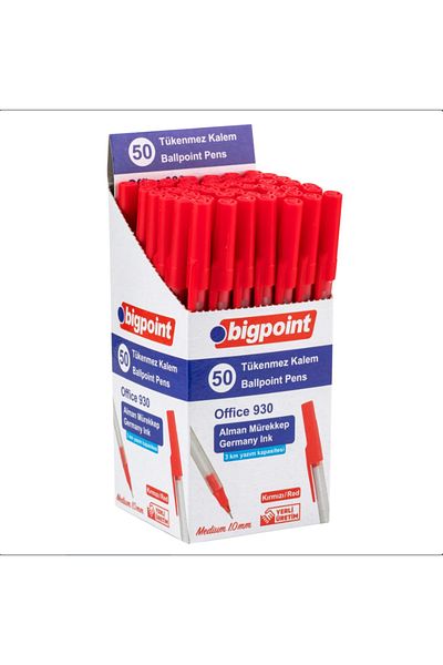 Bigpoint Office Ballpoint Pen Set of 50 Red